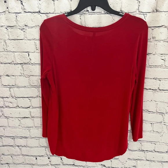 OLD NAVY Girls Red Luxe Holiday Shirt "Oh What Fun" 3/4 Sleeve XL 14 - Picture 2 of 7